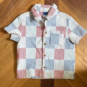 2T Old Navy Textured Checkered Shirt - Red, Blue, and White